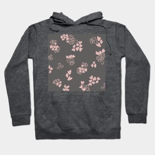 Hand-Drawn Hearts Pink Hoodie